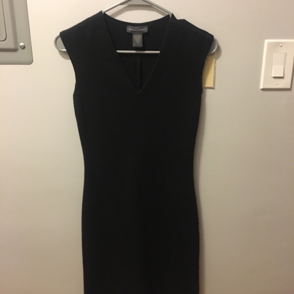 Black Wool Banana Republic Sheath Dress